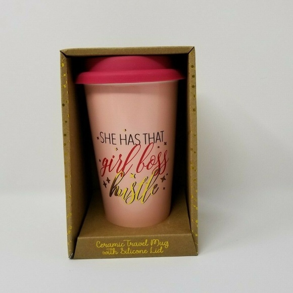 GIRL BOSS Coffee Ceramic 14 oz Travel Mug - Picture 1 of 4